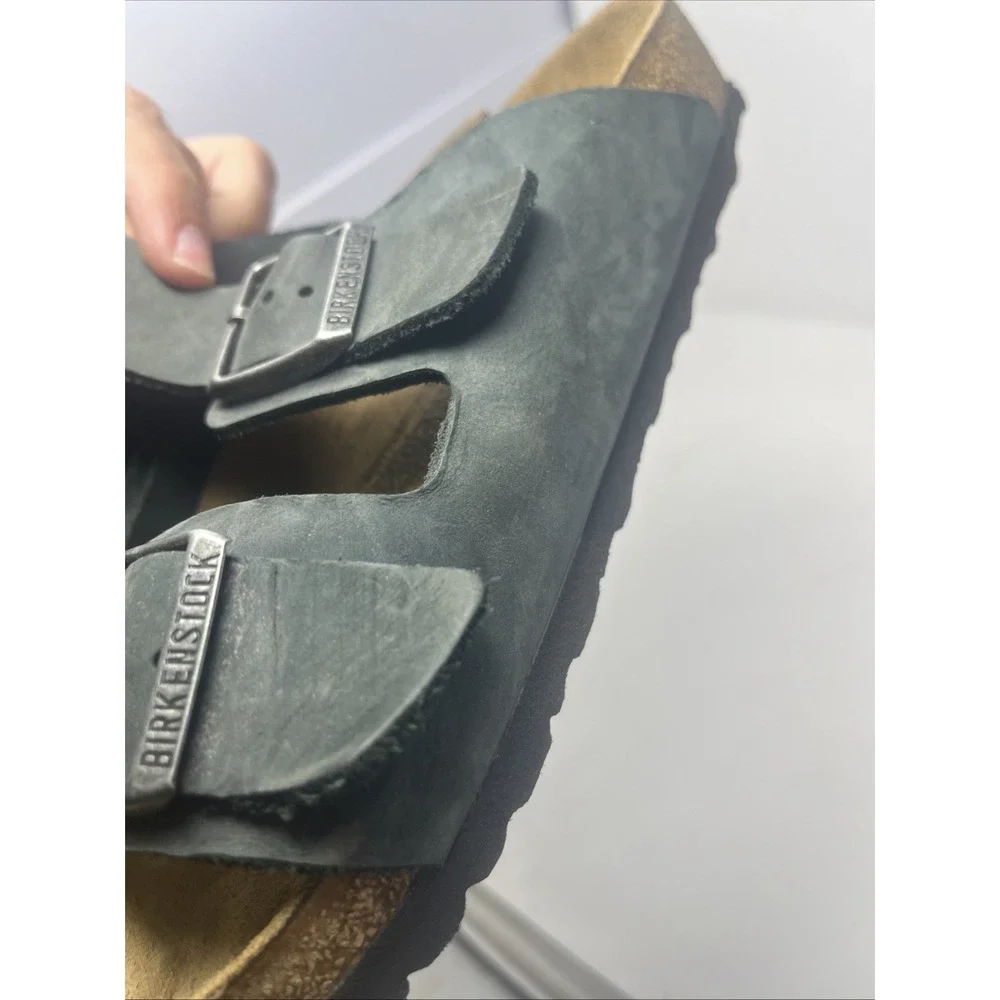 Birkenstock Arizona Sandals EU 43 US 10 Men Gray Birko-Flor Soft Footbed